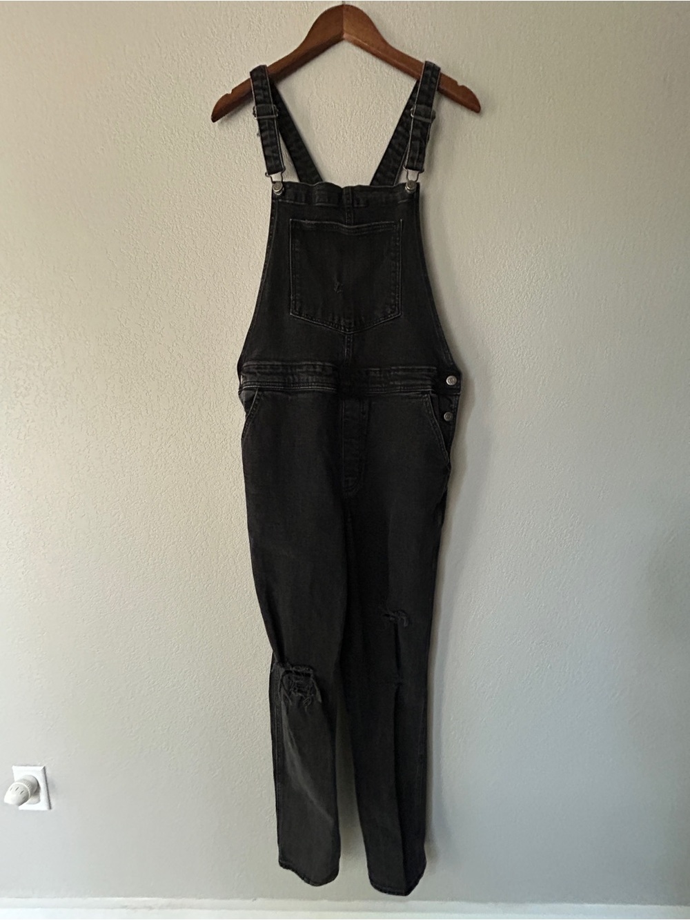 Old Navy Black Denim Overalls | women’s 12 Tall | Skinny Fit